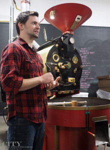 Nick Tabor, roaster at Beansmith coffee roasters in Nebraska.