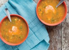 Pumpkin, Corn, and Shrimp Bisque