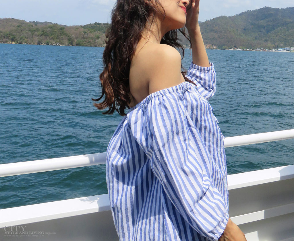 Blue and White Stripes and Beachy Waves