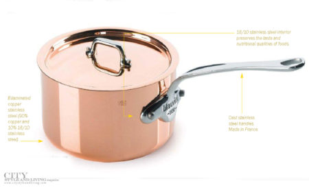 City Style and Living Magazine mauviel copper pots