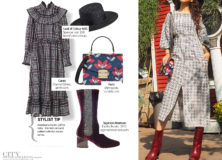 City Style and Living Magazine Checkered Dress Velvet shoes fall fashion