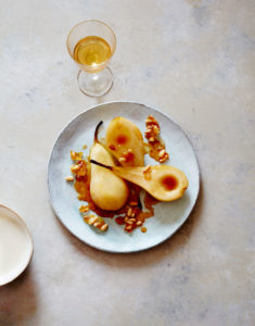 Roasted Pears with Sweet Wine, Honey and Pine Nuts