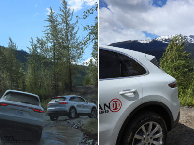 City Style and Living Magazine Summer 2019 Porsche Experience Whistler Cayenne S off road whistler and snow capped mountain