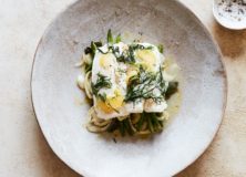 ‘Hake ‘en papillote’ with Fennel and Preserved Lemons