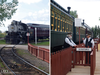 City Style and Living Magazine Travel Epic Train journeys in southern Alberta Heritage Park conductor and on the tracks