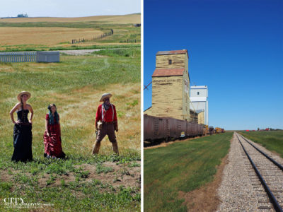 City Style and Living Magazine Travel Epic Train journeys in southern Alberta Aspen Crossing 3 grain elevators