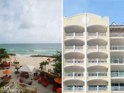 City Style and Living Magazine Winter Barbados Oceans Two Resort and Residences Kailash Maharaj overlooking the beach and the hotel tower