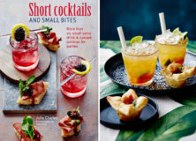 Clementine Caipirinha with Brie and  Cranberry Sauce Puffs