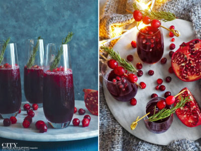 Pomegranate & Cranberry Royale (and Mocktail)