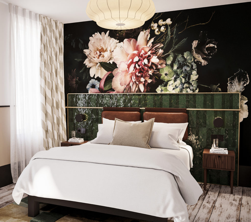 Hotel Les Capitouls Toulouse Centre floral bedroom