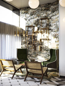 Modernist furniture at Le Splendid Hotel Lac d_Annecy