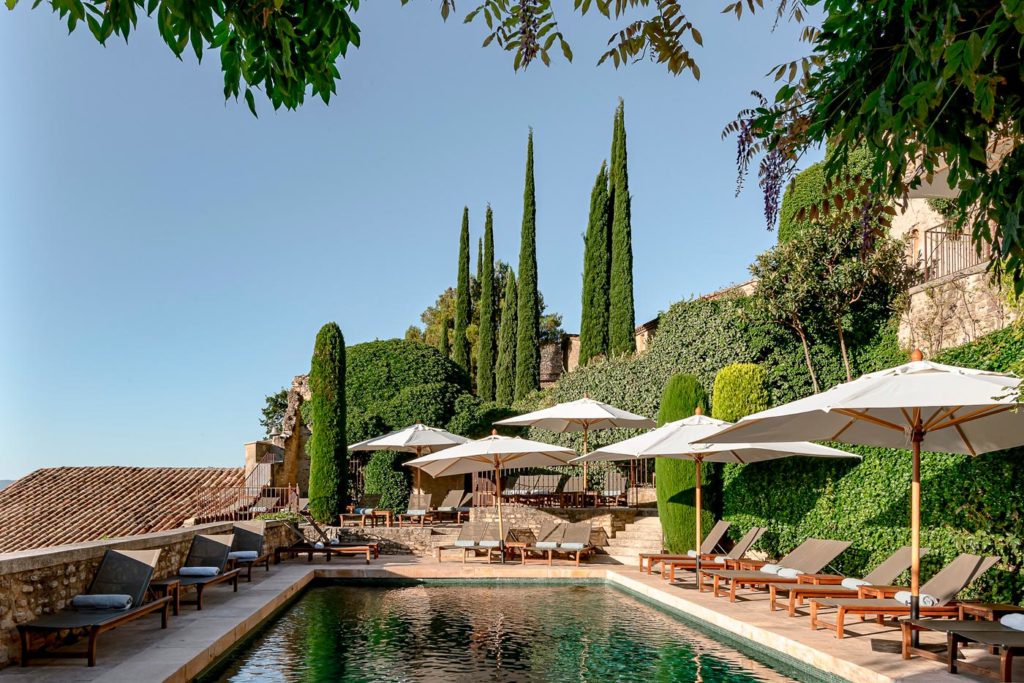 Hotel Crillon Le Brave Provence France outdoor pool and cabanas