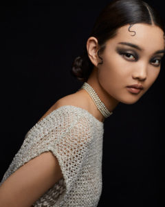 City Style and Living Summer 2023 Get the Mysterious, Flapper Era Makeup Look from the Dior Spring Summer 2023 Show portrait model silver top closeup hair