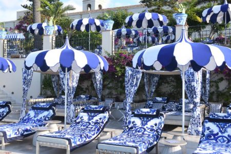 City Style and Living Summer 2023 Dolce&Gabbana Casa San Domenico Palace, Taormina, A Four Seasons Hotel lounge chairs closeup