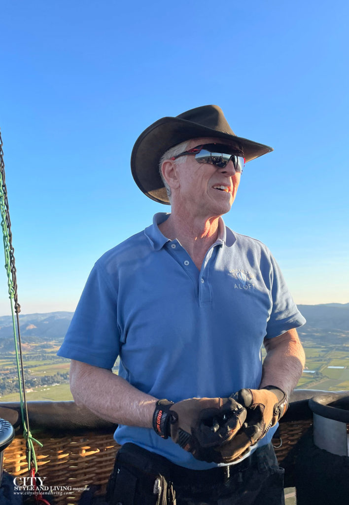 City Style and Living Fall 2023 Yountville Napa Valley Hot air balloon pilot Ferrel of Napa Valley Aloft