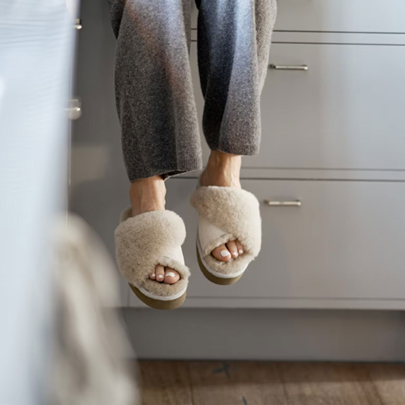 City Style and Living Spring 2024 How to Get The Cozy Girl Look Shepard of Sweden Lydia slippers