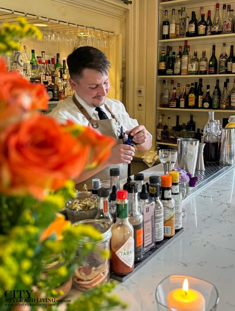 City Style and Living Fall 2024 Langdon Hall Wilks Bar bartender making cocktail