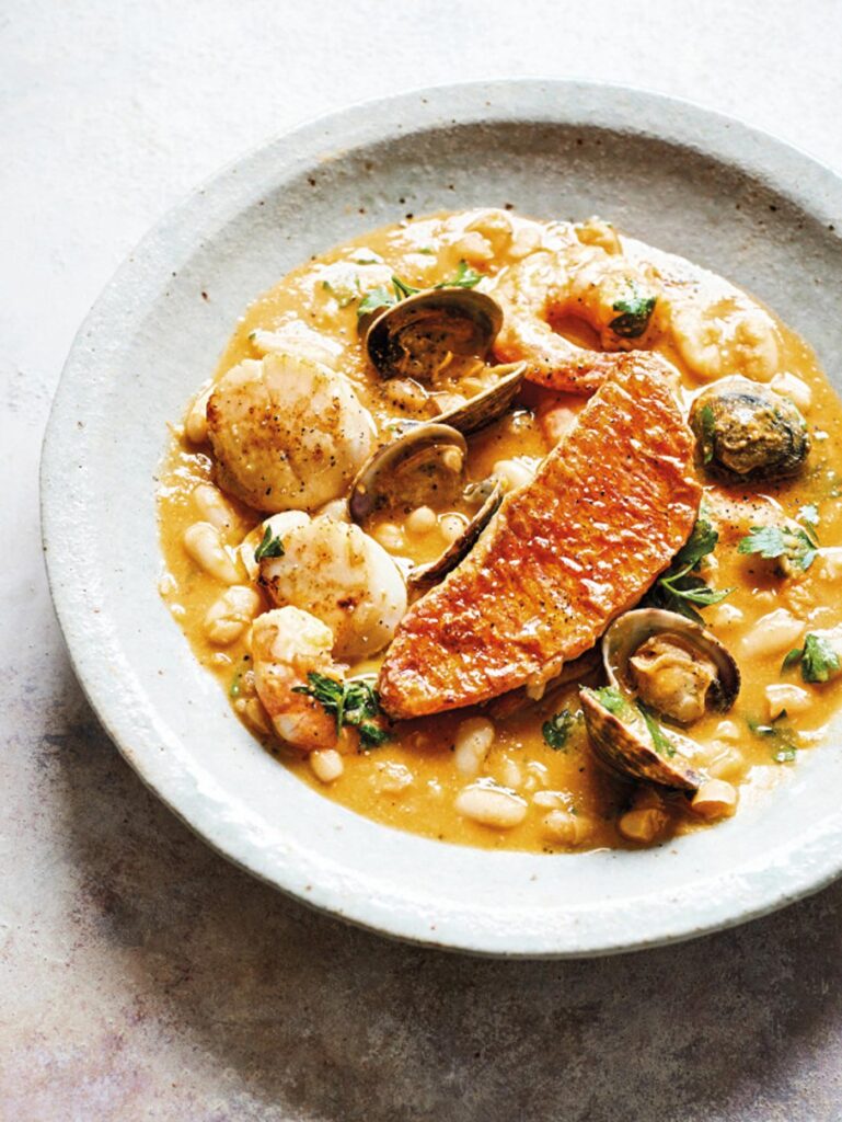 Smoky Red Mullet and White Bean Stew