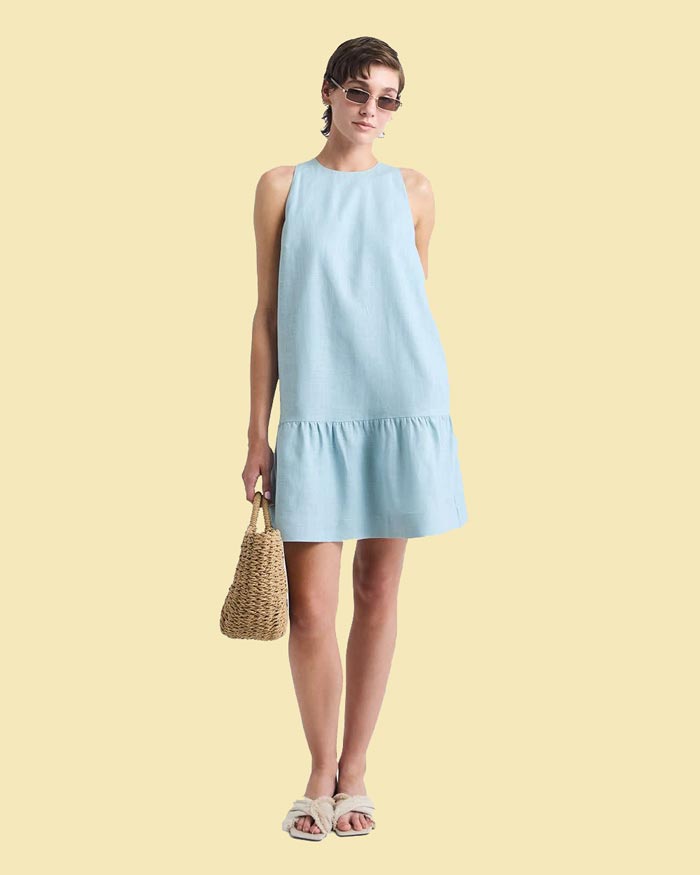 City Style and Living Magazine Fall 2025 RWCOSleeveless-Crew-Neck-Linen-Blend-Shift-Dress-