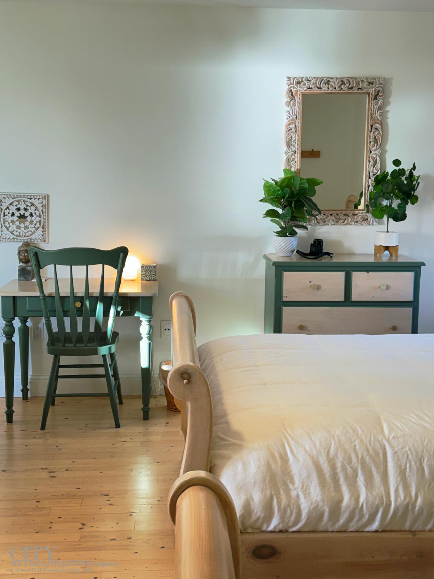 City Style and Living Magazine Winter 2025 Mysa Nordic Spa & Resort cottage bedroom