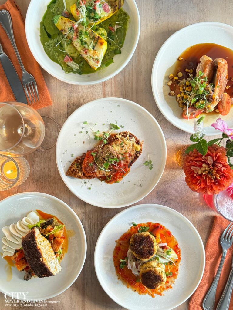 City Style and Living Magazine Winter 2025 Mysa Nordic Spa & Resort Dinner Cuisine on Table