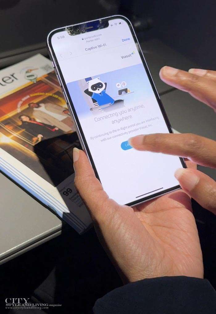 City Style and Living Magazine Winter 2025 Porter Airlines to the Canadian Maritimes wifi onboard