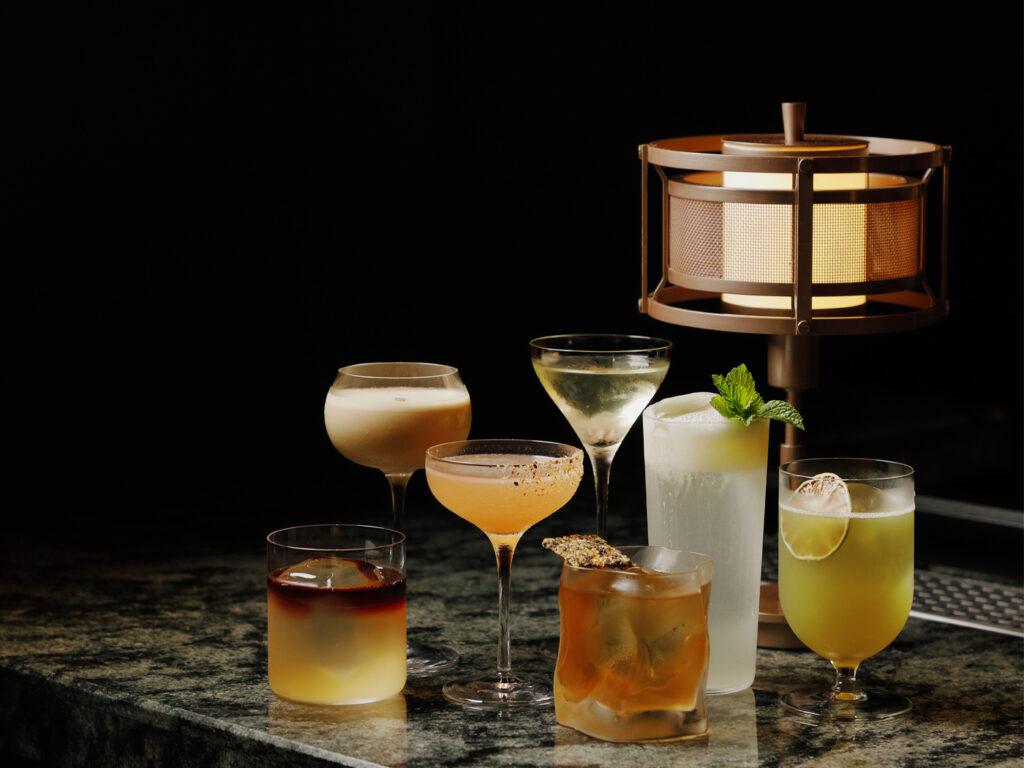 Six Senses Kyoto Japan Nine Nine Tails Cocktails on table